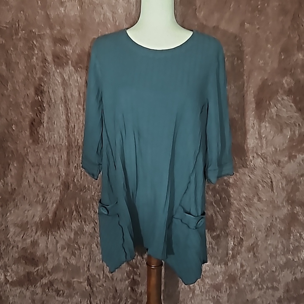 Focus Casual Pocket Textured Blouse